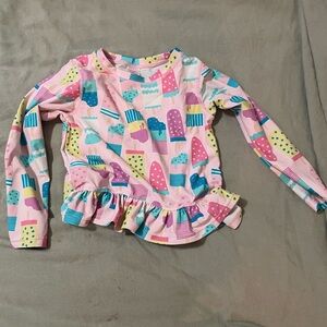 Ruffle Butts Ice Cream Print Long Sleeve Shirt